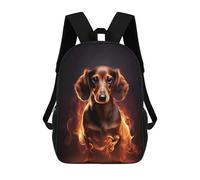 sinyumoney Dachshund Fire School Backpack 3D Printed School Bags Boys Girls Laptop Backpack for Kids/Students/Adults 17inch
