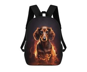 sinyumoney Dachshund Fire School Backpack 3D Printed School Bags Boys Girls Laptop Backpack for Kids/Students/Adults 17inch
