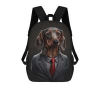 sinyumoney Dachshund in A Mens Suit School Backpack Secondary Causal Travel High School Bags for Camping Outdoor Adventures And Daily Travel 17inch