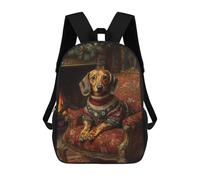 sinyumoney Dachshund in Christmas Sweater by Fireplace Cozy Holiday Dog Wall Art Rucksack Lightweight Schoolbag Dayback Bookbag College for Girl, Teen Girls 17inch