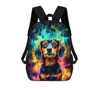 sinyumoney Dachshund in Neon Colors Rucksack Fashion Stationery Backpack Waterproof Casual Daypacks for Teenage Girls Boys Women Men 17inch