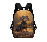 sinyumoney Dachshund Kids Backpack 17 Inch School Bag 3D Printed Cartoon School Backpacks for Boys And Teenager School Students