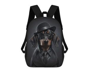 sinyumoney Dachshund Mafia Boss School Bags School Secondary High School College Backpack Travel for Girl, Teen Girls 17inch