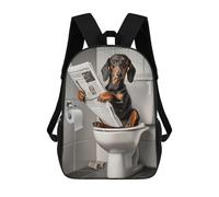 sinyumoney Dachshund on The Toilet Rucksack Lightweight Casual Daypack School Backpacks for Campus Outdoor Travel Sports 17inch