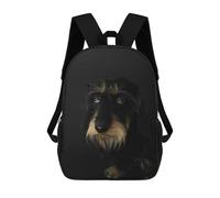 sinyumoney Dachshund Portrait Backpack School Bag High Secondary School Bags Casual Backpack - Perfect for Travel, Work And Daily Use 17inch