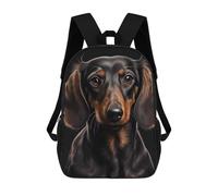 sinyumoney Dachshund Portrait Dog School Backpack 3D Printed Children's 17inch Backpacks Bag Bookbag for Kids Boy Girl Book Bags Kids School Bag Travel Rucksacks