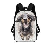 sinyumoney Dachshund Splashes 3D Printed Children's School Backpack for Kids High Capacity Travel Rucksacks Book Bags Kids School Bag Back Pack 17inch