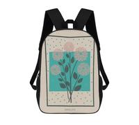 sinyumoney Dahlia Floral Mid Century School Bags Lightweight Airport College Students Back Pack for Camping Outdoor Adventures And Daily Travel 17inch