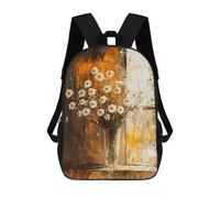 sinyumoney Daisy Bouquet in Glass Vase Kids Backpack, Backpack School Bag, Backpacks Kids School 3D Printed School Bags for Elementary And Middle School Students Teens Birthday Gift 17inch