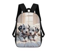 sinyumoney Dalmatian Puppies Kids School Backpack School Bag 3D Printed School Bag for Boys Elementary And Middle School Students 17inch