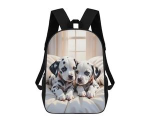 sinyumoney Dalmatian Puppies Kids School Backpack School Bag 3D Printed School Bag for Boys Elementary And Middle School Students 17inch