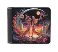 sinyumoney Dance of The Celestial Moons 3D Print Wallet Credit Card Holder Leather RFID Soft Convenient Leather Wallet Craftsmanship Gifts 11.7cm*9.5cm