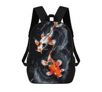 sinyumoney Dance of The Koi 3D Printed Children's School Backpack for Kids Travel Rucksacks Book Bags Kids School Bag 17inch