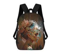 sinyumoney Dancer Updo Backpacks 3D Printed 17inch Kids School Backpack Outdoor Casual Daypack Casual Travel Bags for Middle School Students