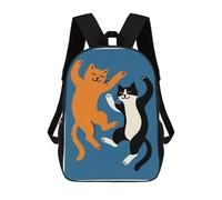 sinyumoney Dancing Cats Illustration Backpack School Bag Business Laptop Rucksack Bag Unisex Casual Daypack for School/Work/Travel 17inch