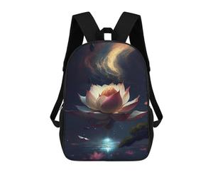 sinyumoney Dancing Lotus Flower Oasis Backpacks Kids School Backpack School Bag 3D Printed Fashion School Bags for Boys Elementary And Middle School Students 17inch
