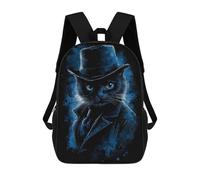 sinyumoney Dapper Cat Detective Backpack School Rucksack Casual Daypacks School Work Travel Bag for Men, Women & Teenage Boys 17inch