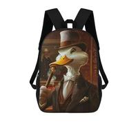 sinyumoney Dapper Duck Gentleman Smoking Pipe Rucksack Rucksack Casual Daypacks School Work Travel Bag for Men, Women & Teenage Boys 17inch