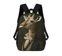 sinyumoney Dapper Giraffe Portrait Backpack School Bag Lightweight Airport College Students Back Pack for School/Work/Travel 17inch