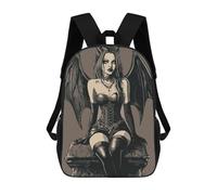 sinyumoney Dark Angel Illustration Backpack School Lightweight Casual Daypack School Backpacks for Men, Women & Teenage Boys 17inch