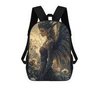 sinyumoney Dark Angel in Bloom School Backpack 3D Printed School Bags Boys Girls Laptop Backpack for Kids/Students/Adults 17inch