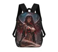 sinyumoney Dark Angel with Wings And Tattoos School Backpack Lightweight Airport College Students Back Pack for Boys/Girls/Teenagers 17inch