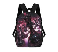 sinyumoney Dark Chessboard King Backpacks Kids School Backpack School Bag 3D Printed School Bag for Boys Elementary And Middle School Students 17inch