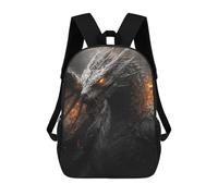 sinyumoney Dark Dragon Fantasy Artwork -3 Backpack School Bag Large School Backpack for Boys - Perfect for Travel, Work And Daily Use 17inch