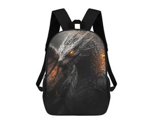 sinyumoney Dark Dragon Fantasy Artwork -3 Backpack School Bag Large School Backpack for Boys - Perfect for Travel, Work And Daily Use 17inch