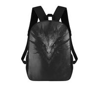 sinyumoney Dark Fantasy Dragon Artwork Children's Backpack, Schoolbag Large Capacity Students Bookbag Rucksack Knapsack for Boys Girls Adults Teen 17inch