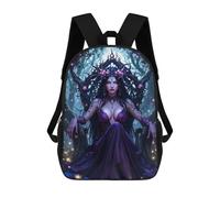 sinyumoney Dark Forest Queen School Bag 3D Printed Backpacks Fashion Kids School Backpack Boys Rucksacks for Boys Middle School Students 17inch