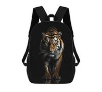 sinyumoney Dark Gold Tiger Animal Rucksack Large School Backpack for Boys - Perfect for Travel, Work And Daily Use 17inch