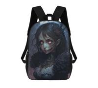 sinyumoney Dark Gothic Portrait Backpacks Kids School Backpack School Bag 3D Printed School Bag for Boys Elementary And Middle School Students 17inch