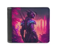 sinyumoney Dark Knight in Fantasy Cityscape 3D Print Clutch Purse Credit Card Slots Banknote Compartments Slim Elegant Wallets for Boys Girls 11.7cm*9.5cm