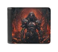 sinyumoney Dark Knight in Flames 3D Print PU Leather Wallet Credit Card Cash Id Holder Leather Compartments Leather Wallet Youth Guys 11.7cm*9.5cm