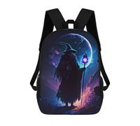 sinyumoney Dark Mage School Backpack for Girls 17inch Casual Daypack Lightweight Rucksack Boy Girl Backpack for Middle School Students