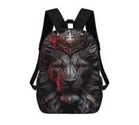 sinyumoney Dark Majesty Lion Artwork Backpack 3D Print Kids Bag Elementary Students Daypack Lightweight School Bag for Children Girls Boys Nursery Lunch Pack 17inch