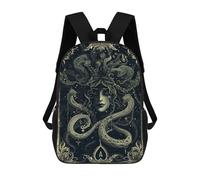 sinyumoney Dark Medusa Children's Backpacks 17inch School Backpack 3D Printed Bag Bookbag for Kids Travel Rucksacks Boy Girl Book Bags Kids School Bag
