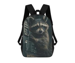 sinyumoney Dark Moody Raccoon Animal School Bags Water Resistant Travel Backpack Computer Bag for Campus Outdoor Travel Sports 17inch