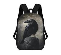 sinyumoney Dark Raven Perched on Rock School Backpack Lightweight Airport College Students Back Pack for Boys/Girls/Teenagers 17inch