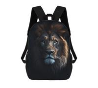 sinyumoney Dark Royal Lion Portrait Backpacks Kids School Backpack School Bag 3D Printed School Bag for Boys Elementary And Middle School Students 17inch
