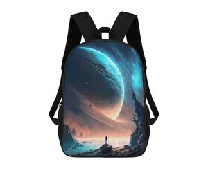 sinyumoney Dark Scar Planet Landscape Rucksack Fashion Stationery Backpack Waterproof Casual Daypacks for Men, Women & Teenage Boys 17inch