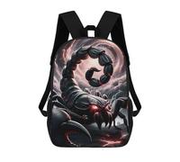 sinyumoney Dark Scorpio Rising Kids Backpack, Backpack School Bag, Backpacks Kids School 3D Printed School Bags for Elementary And Middle School Students Teens Birthday Gift 17inch