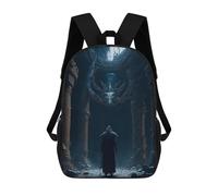 sinyumoney Dark Temple Guardian Rucksack Lightweight Casual Daypack School Backpacks for School/Work/Travel 17inch
