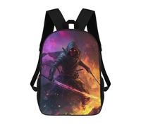sinyumoney Dark Warrior with Glowing Eyes Kids Backpack,School Backpack Kids School Bag 3D Printed Cartoon Large Capacity Backpack for Kids Boys And Girls 17inch