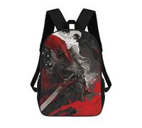 sinyumoney Dark Warrior with Red Cape Backpacks 3D Printed Kids School Backpack School Bag Fashion Rucksacks for Boys Elementary And Middle School Students 17inch