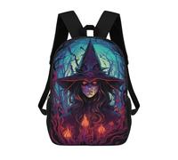 sinyumoney Dark Witch's Enigma School Bag 3D Printed Backpacks Fashion Kids School Backpack Boys Rucksacks for Boys Middle School Students 17inch