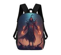 sinyumoney Dark Wizard with Flames Print Children's Backpack School Bag for Adult And Kids Travel Daypack 17inch