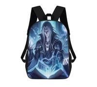 sinyumoney Dark Wizard with Magic Book School Bag 3D Printed Children's School Backpack Casual Fashion Travel Backpacks for Kids School Students 17inch