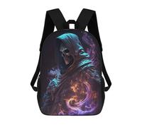 sinyumoney Darkness And Flame A Mystic Figure Backpack School Lightweight Casual Daypack School Backpacks for Boys/Girls/Teenagers 17inch